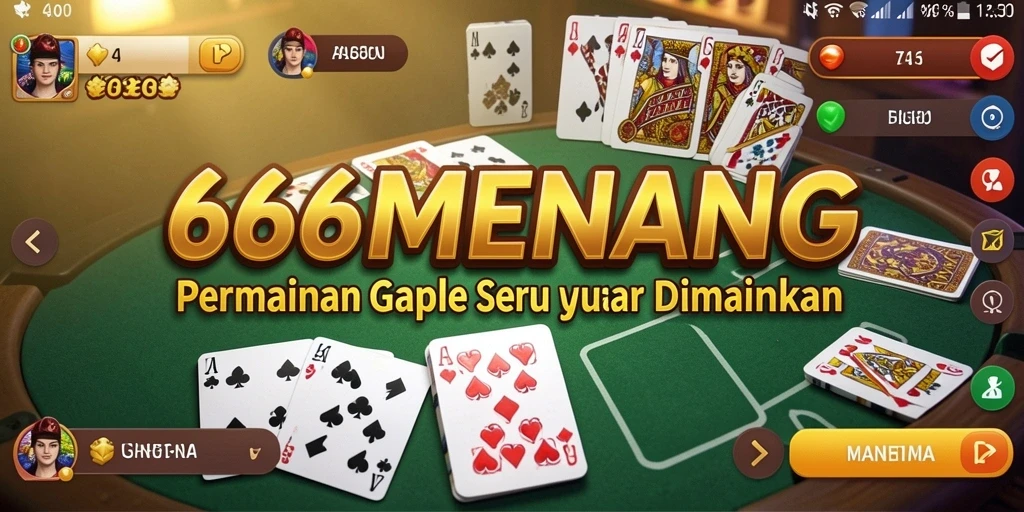 Screenshot gameplay Gaple di 666MENANG yang mengasyikkan.