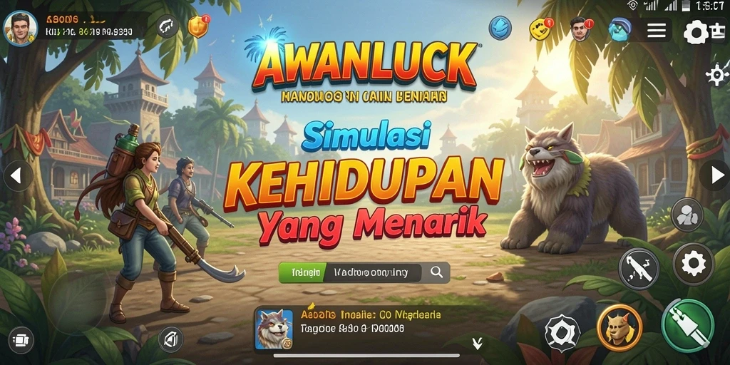Tangkapan layar menunjukkan interaksi karakter dalam permainan simulasi.