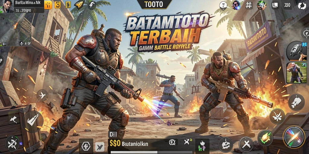 Screenshot gameplay BATAMTOTO dengan nuansa pertarungan Battle Royale yang dramatis.