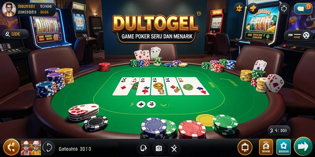 Tampilan gameplay DULTOGEL dengan aksi Poker yang mendebarkan.
