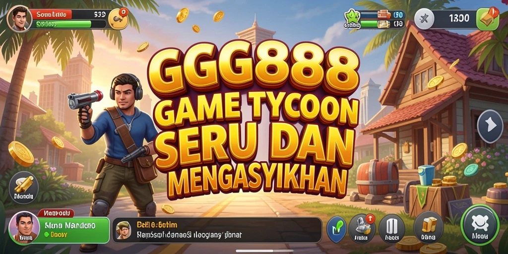 Tampilan gameplay GGG888 yang seru dengan berbagai aktivitas tycoon.