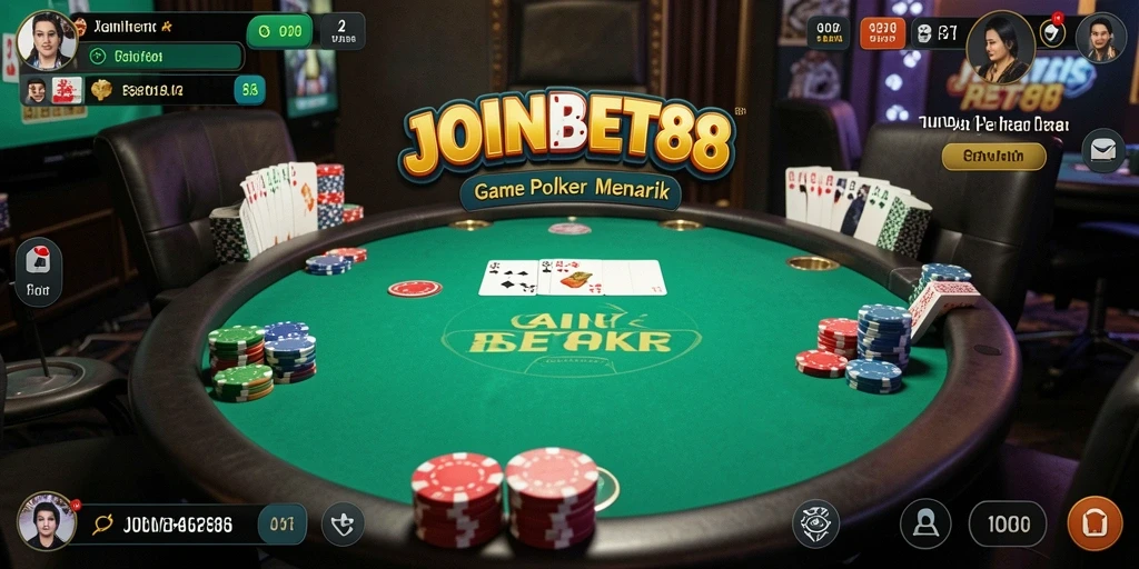 Screenshot gameplay Poker JOINBET88 yang seru dan interaktif.