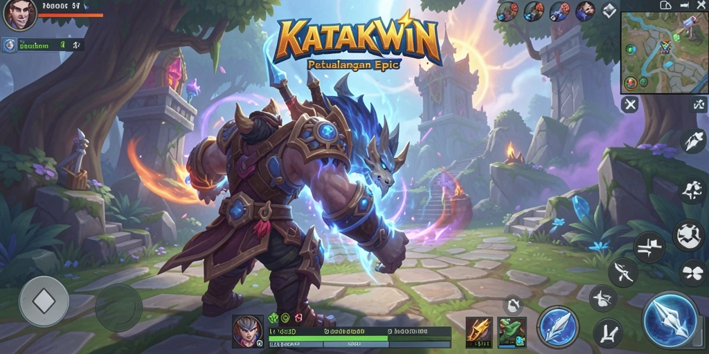 Tampilan gameplay KATAKWIN yang menegangkan dan menarik.