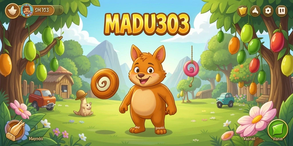Screenshot dari gameplay MADU303 yang ceria dan interaktif.