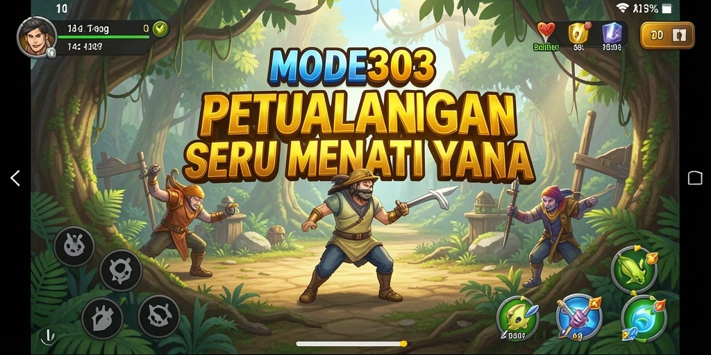 Gameplay seru dari MODE303 menampilkan petualangan menantang dan lingkungan yang indah.