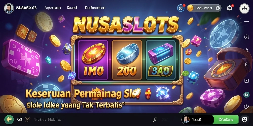 Tampilan gameplay NUSASLOTS dengan mesin slot yang mengasyikkan.