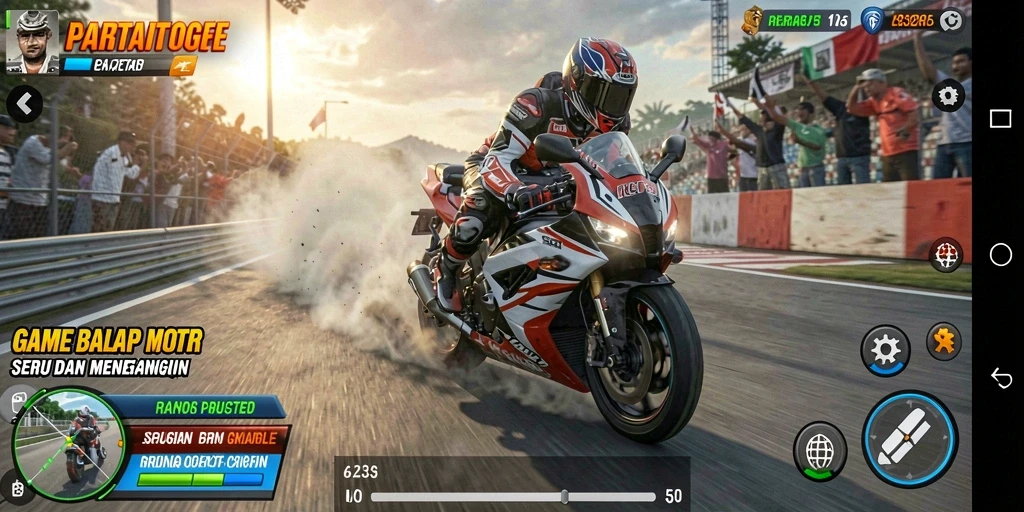 Gameplay seru dan menegangkan dari PARTAITOGEL saat balapan motor.
