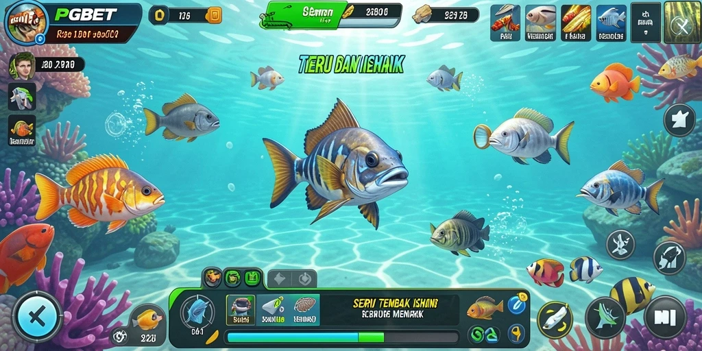 Tampilan menarik dari gameplay Tembak Ikan di PGBET.
