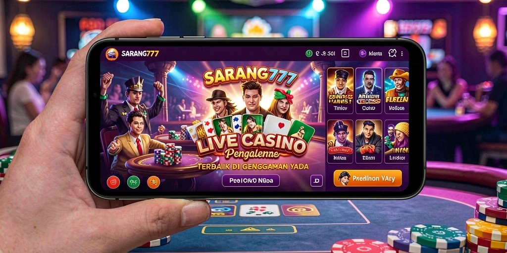 Tampilan layak dari gameplay Live Casino SARANG777 yang menarik dan interaktif.