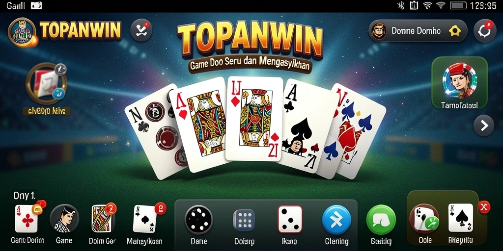 Gameplay seru dalam aplikasi TOPANWIN yang menampilkan permainan Domino.