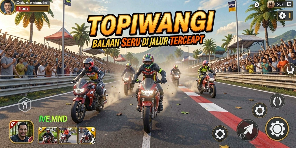 Tangkapan layar gameplay yang menarik dari TOPIWANGI saat balapan.